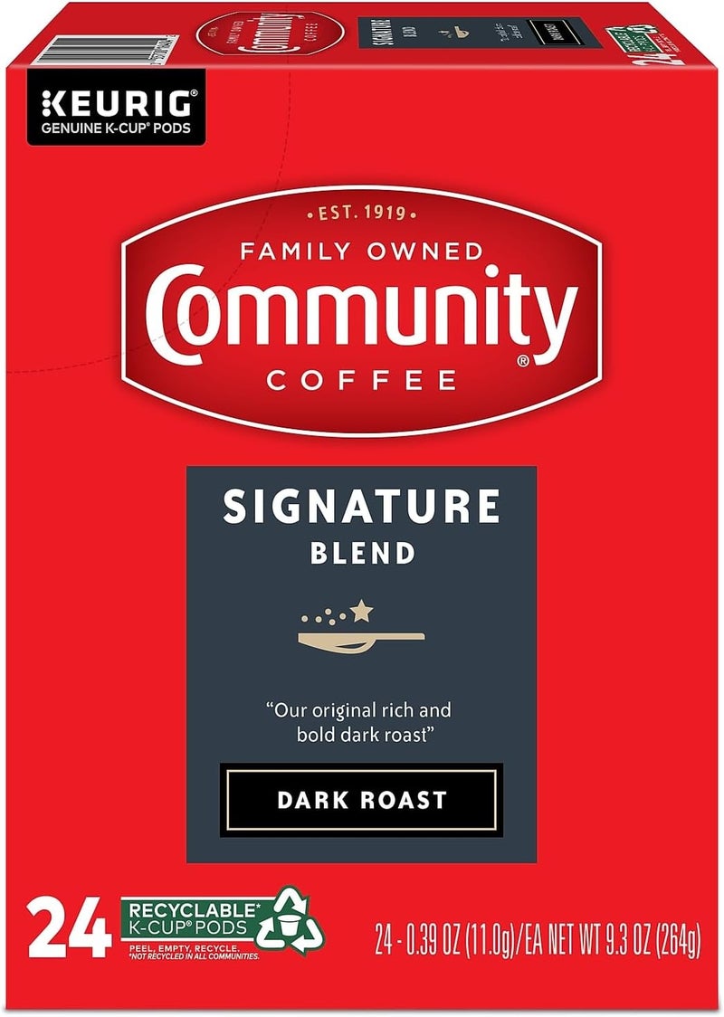 Community Coffee Signature Blend 24 Count Coffee Pods, Dark Roast, Compatible with Keurig 2.0 K-Cup Brewers, 24 Count (Pack of 1) - Image 4